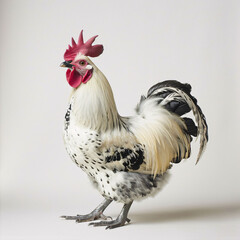Asian chickens are beautiful. White background