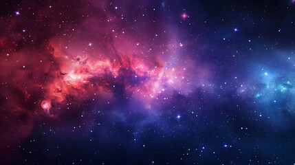Beautiful colorful image of galaxy, nebula, stars and space. AI Generated