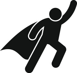 Stylized superhero running with cape waving in the wind © anatolir