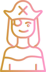 Fototapeta premium Female Pirate Vector Icon
