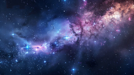 Fototapeta premium Beautiful colorful image of galaxy, nebula, stars and space. AI Generated