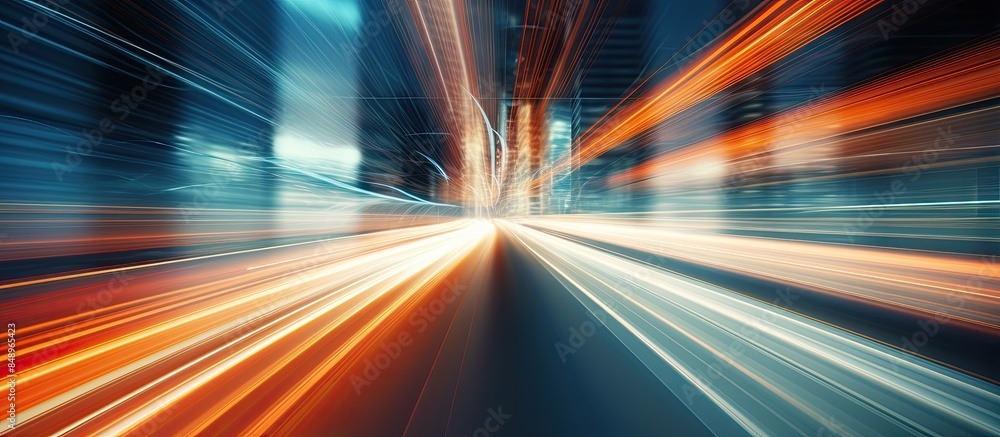 Poster high speed motion blur emphasizes backup concept in abstract image with copy space image