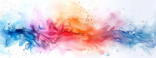 Obraz premium Watercolor splashes and brush strokes in a pastel palette.