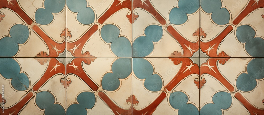 Aufkleber vintage pattern background tiles with copy space image