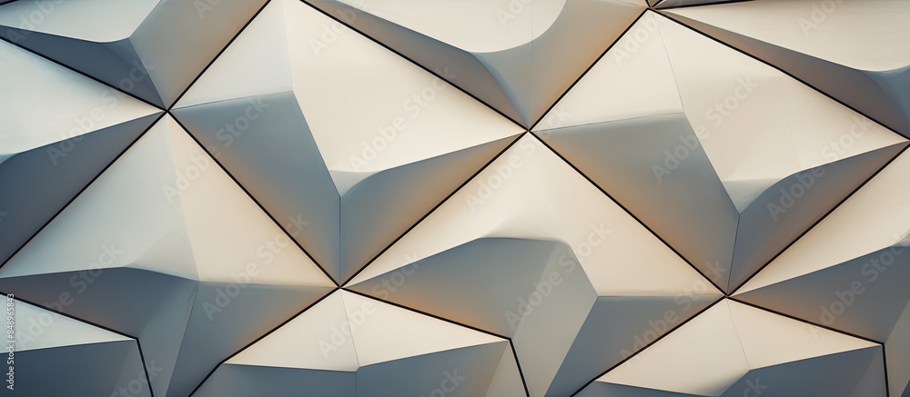 Poster Geometric architectural details create an abstract background with a wall pattern for a copy space image
