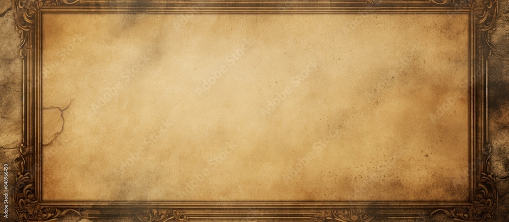 Poster a classic photo frame on aged paper resembling a nostalgic card with a retro vibe ideal for showcasi