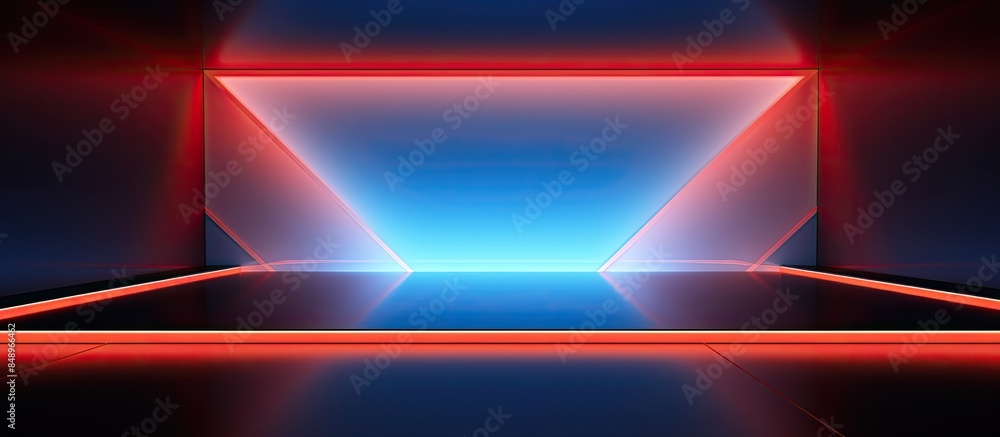 Poster vivid interior design with illuminated corners on an abstract architectural background perfect for a