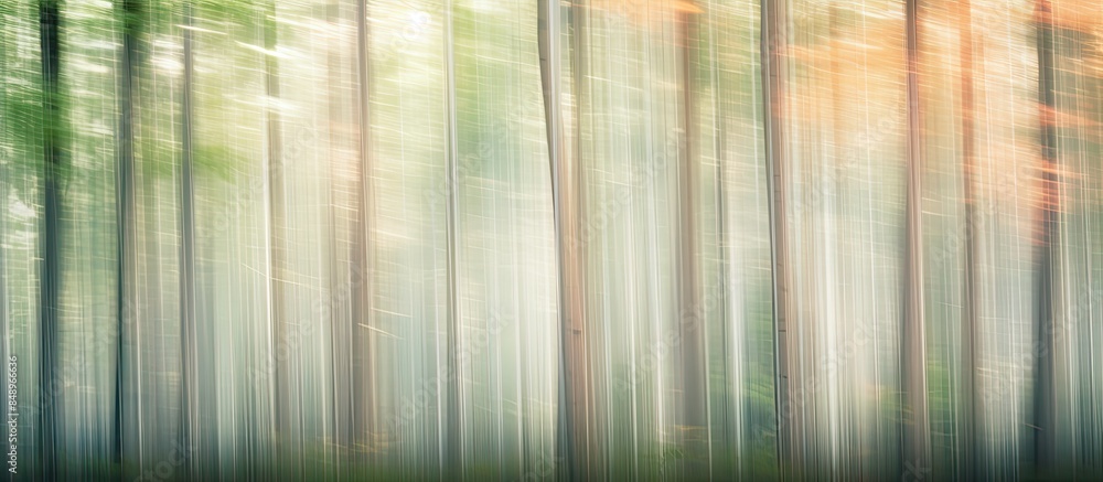 Poster summer forest trees captured using intentional camera movement technique to offer a creative copy sp