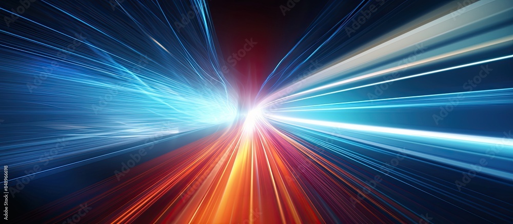 Poster abstract high speed technology pov motion blur in cloud computing with copy space image
