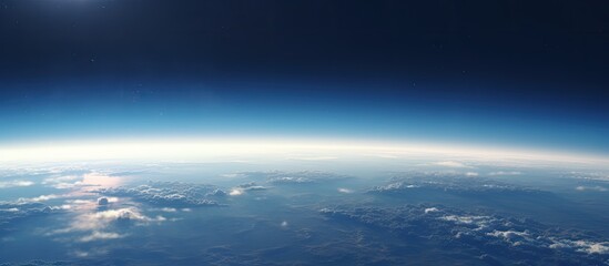 Photograph captured near the Near Space region 20km above ground level showcasing an authentic copy space image
