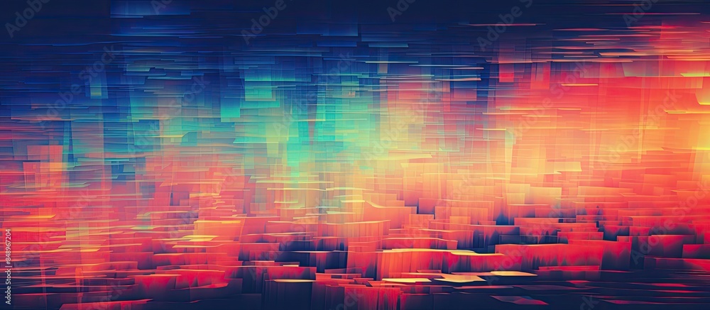 Aufkleber colorful vhs glitch texture with abstract blurred grainy gradient background soft noise effect patte