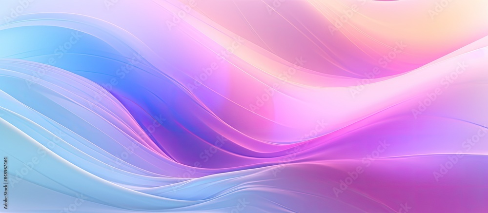 Poster colorful pastel waves create a holographic neon background with a psychedelic abstract look and a sm