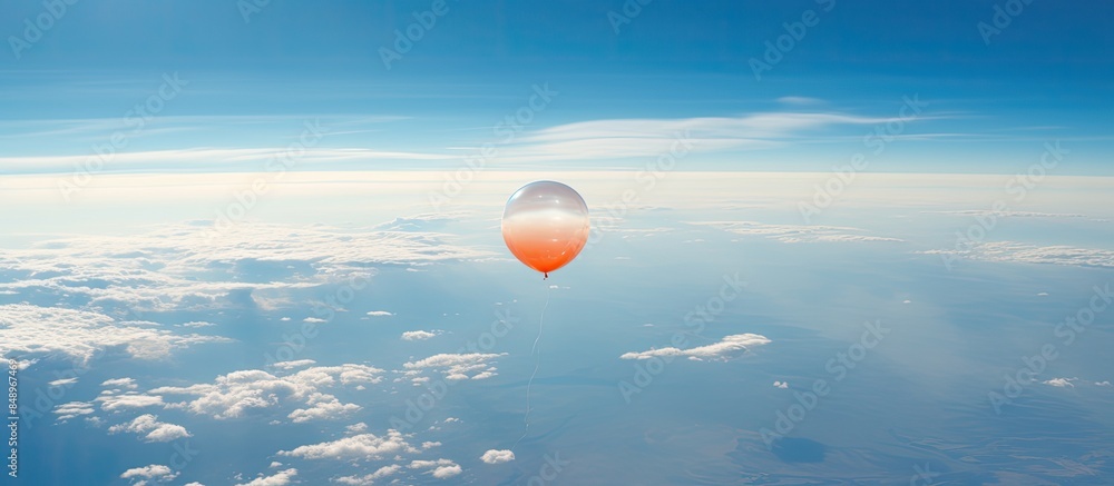 Poster a real photo taken from a weather balloon at 20km above ground captures a near space image in the st