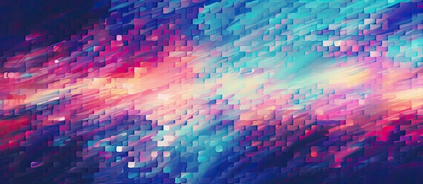 Colorful VHS glitch texture with abstract blurred grainy gradient background soft noise effect pattern and vintage retro style ideal for copy space image