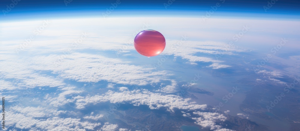 Poster a real photo taken from a weather balloon at 20km above ground captures a near space image in the st