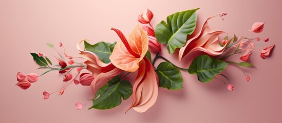 Obraz premium Conceptual image depicting a uterus using flowers and leaves in an abstract style suitable for a copy space image