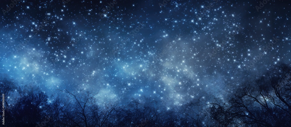Wall mural copy space image featuring the milky way stars in the background