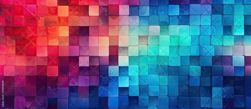 Poster colorful geometric square abstract texture perfect for a copy space image