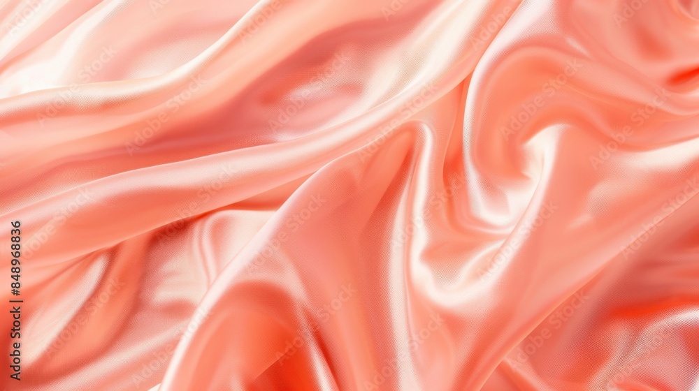 Poster a pink fabric with a shiny texture. the fabric is soft and smooth to the touch. the color of the fab