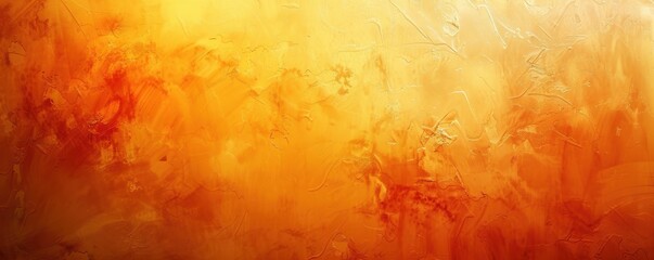 A bright orange background with a few splatters of paint. The background is a mix of orange and yellow, creating a warm and inviting atmosphere