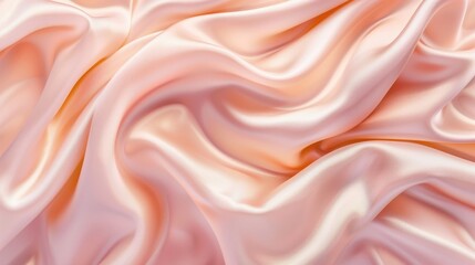 Obraz premium A pink fabric with a wavy pattern. The fabric is soft and smooth to the touch. The color of the fabric is a light pink, which gives it a delicate and feminine appearance