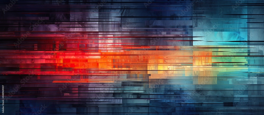 Poster mixed media abstract background featuring colorful lines and copy space image