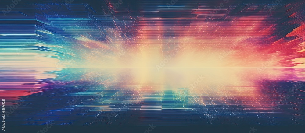 Poster a vintage retro vhs glitch effect texture with colorful digital grain and soft noise creating an abs