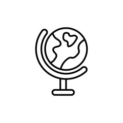 Globe icon design with white background stock illustration