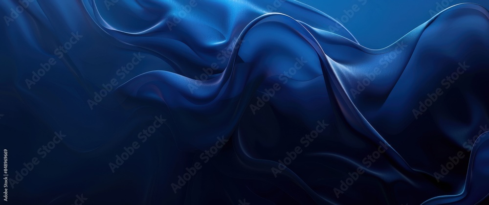 Poster a blue fabric with a wave pattern. the wave pattern is made up of small dots