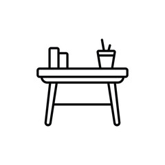 Desk icon design with white background stock illustration