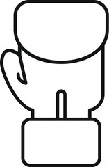 Simple line art icon of a boxing glove, symbolizing strength, training, and the world of combat sports