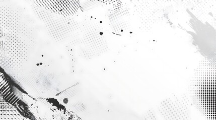 white pop art background with black grunge halftone texture