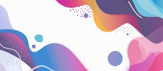 A colorful background with a lot of dots and swirls. The background is white and the colors are blue, pink, and purple