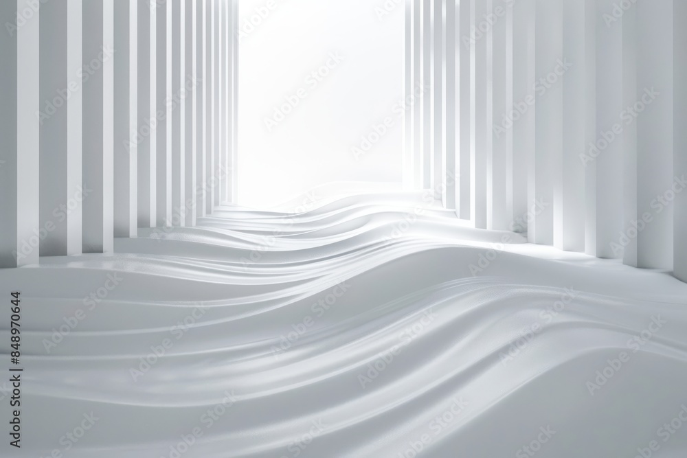 Aufkleber a white wall with a white wave pattern. the wave pattern is very smooth and continuous
