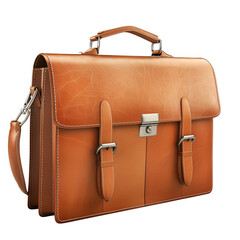 Elegant brown leather briefcase with a vintage design and secure lock, ideal for professionals and business use.