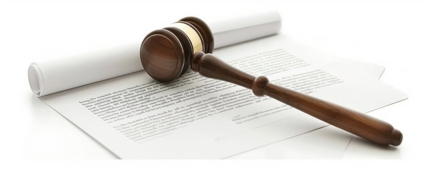 A defendants response document with legal arguments isolated on a white background