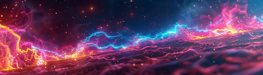 Energetic frames with glowing plasma effects, Scifi, Bold Colors, Digital Art, High motion