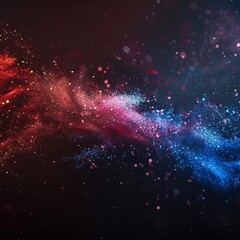 Obraz premium Explosive Red and Blue Fireworks Display Night Sky