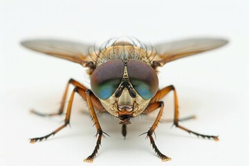 A horsefly with large eyes and stout body isolated on a white background