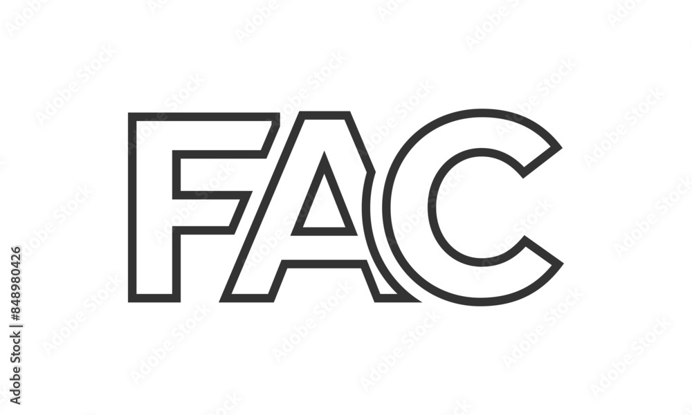 Poster fac logo design template with strong and modern bold text. initial based vector logotype featuring s