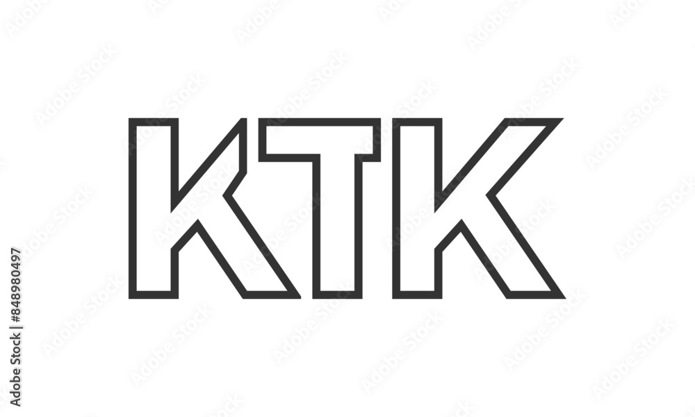 Poster ktk logo design template with strong and modern bold text. initial based vector logotype featuring s
