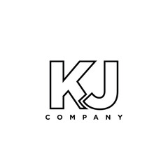Letter K and J, KJ logo design template. Minimal monogram initial based logotype.