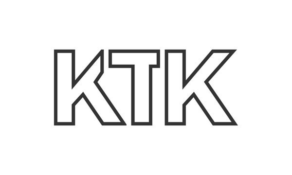 KTK logo design template with strong and modern bold text. Initial based vector logotype featuring simple and minimal typography. Trendy company identity.