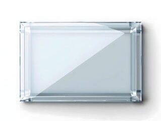 Modern acrylic frame with crystal clear finish for minimalist designs isolated on transparent background