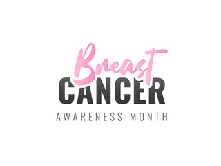 Stylish text of Breast Cancer with fairy character on pink flower background for Awareness Month...