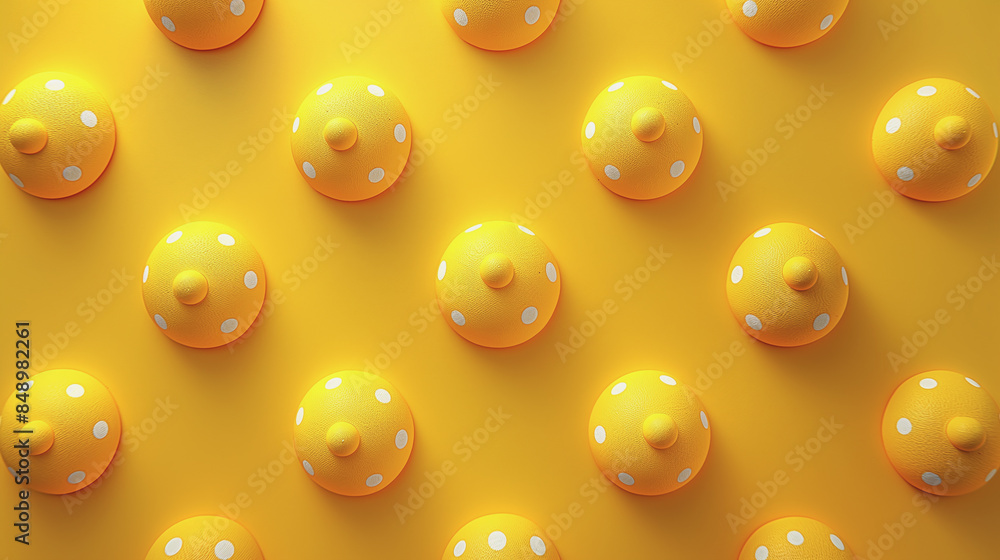 Poster a yellow background with many small yellow and white objects