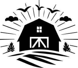 simple Farm logo white background vector