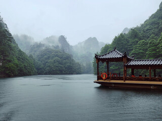 Baofeng Lake scenery in Zhangjiajie China.