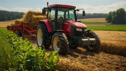 Obraz premium tractor in field