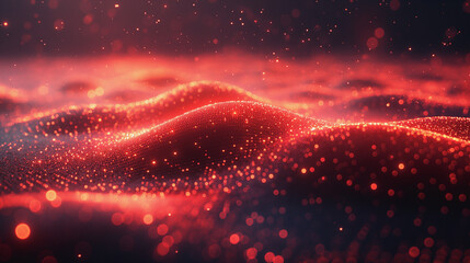 A red and black background with a red and black wave